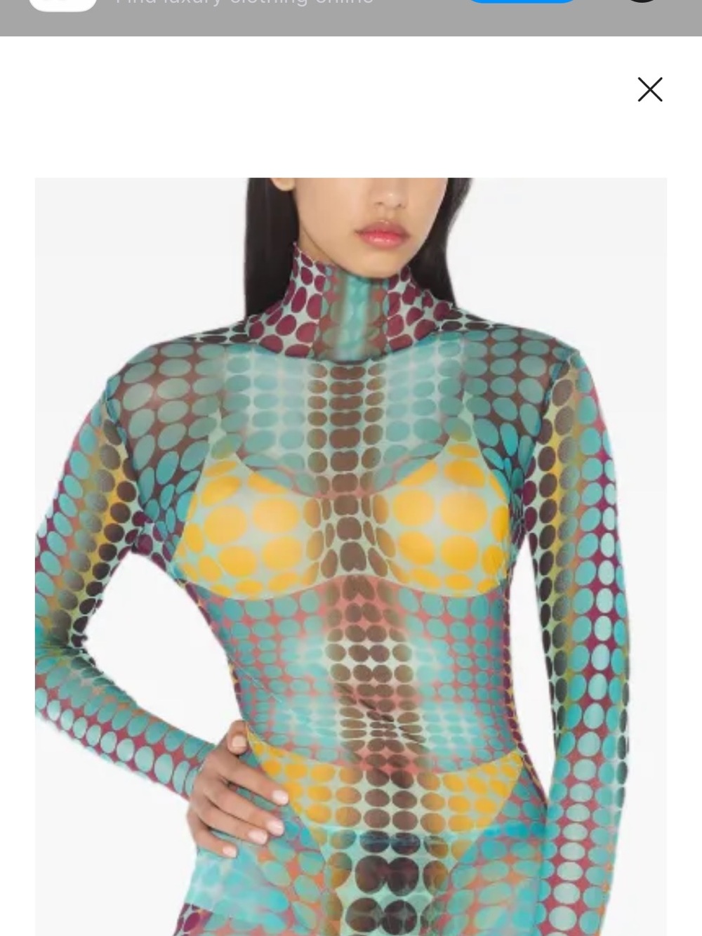 Jean Paul Gaultier high neck dots print top